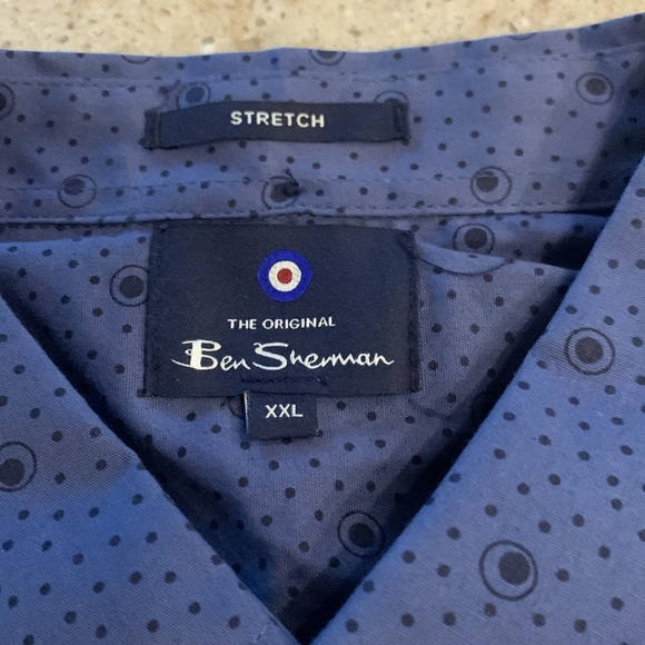 NWOT Ben Sherman Blue Patterned Shirt Size XXL - Picture 3 of 7